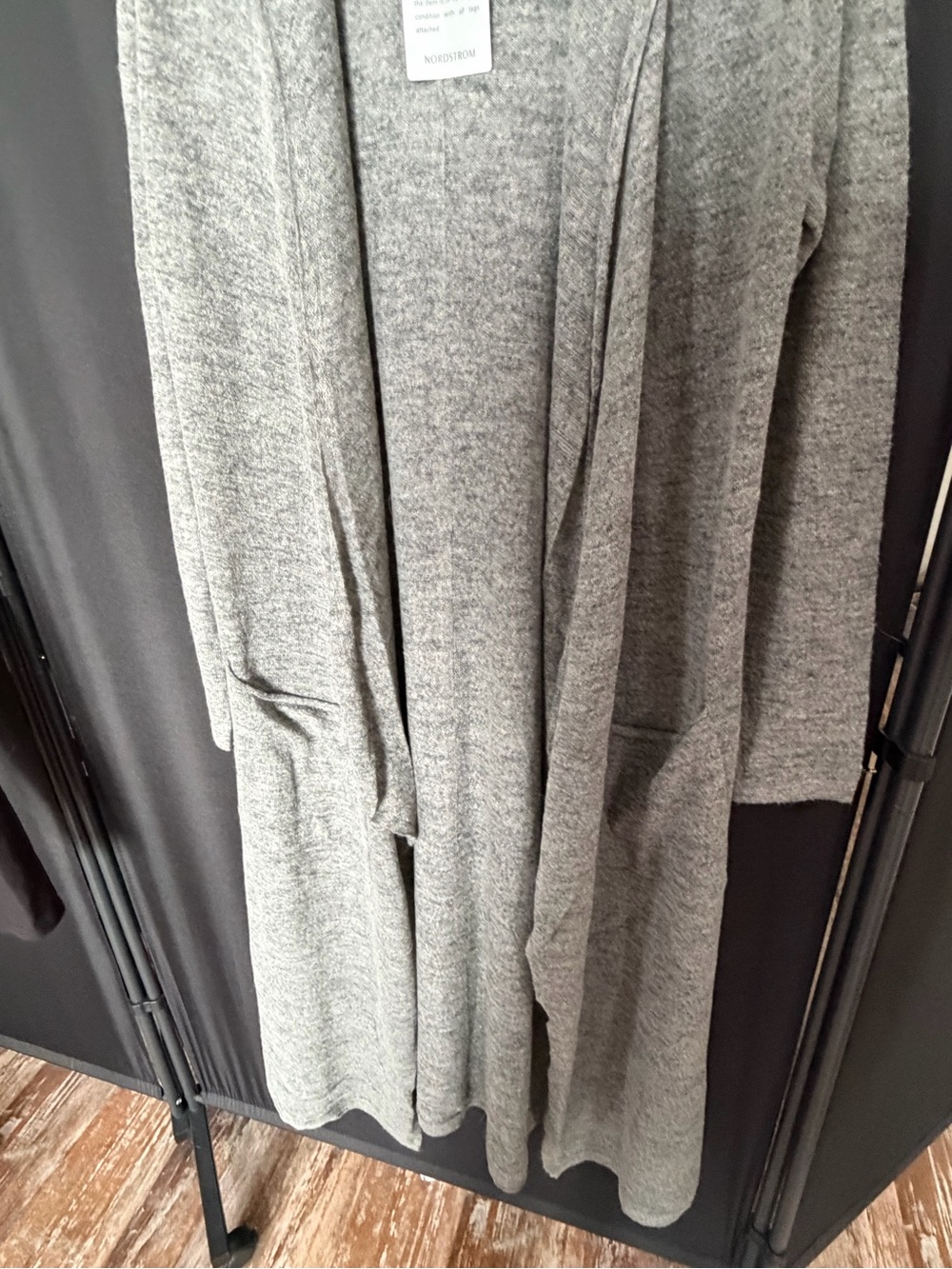 Lafayette 148 New York Heather Gray Open-Front Cardigan Medium cashmere blend - Picture 8 of 9